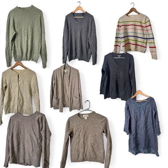 100% Cashmere Wool Sweater 5 LB Lot 10 Cutter Repurpose Craft Upcycle M-color - Picture 1 of 11